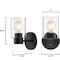 Westinghouse Fixture Wall 60W Sylvestre, Matte Black CylIndoorical Clear Glass 6115500 - alternate 3